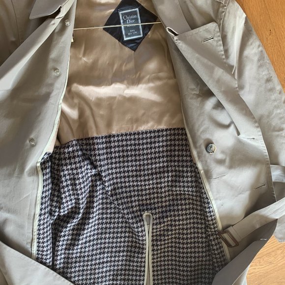 Dior Monsieur vintage cotton wool tan khaki oversized trench coat L FR 44 - Picture 7 of 10